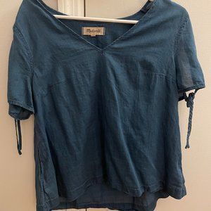 Madewell V-neck Top Navy